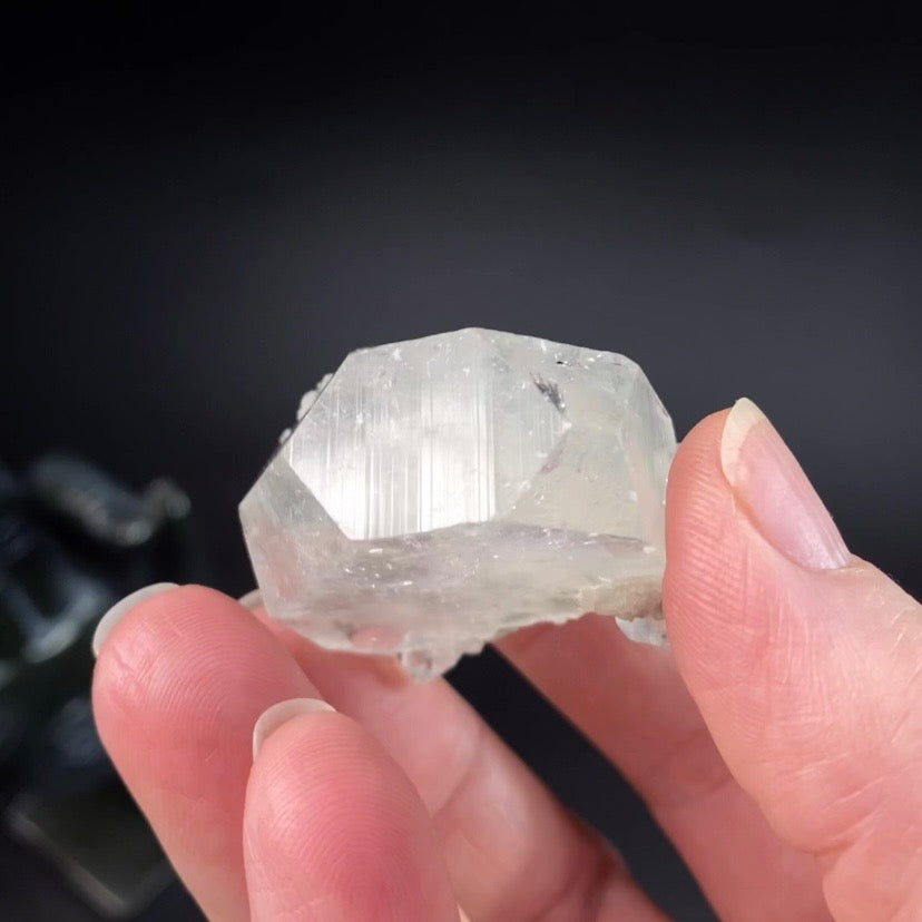 Clear Rare Tabular Apophyllite Crystal with Celadonite - Natural Raw Crystals and Minerals