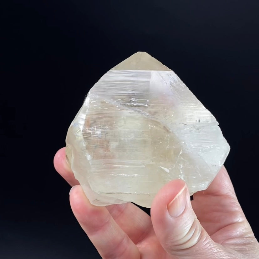 Light Golden Calcite Crystal with Rainbows