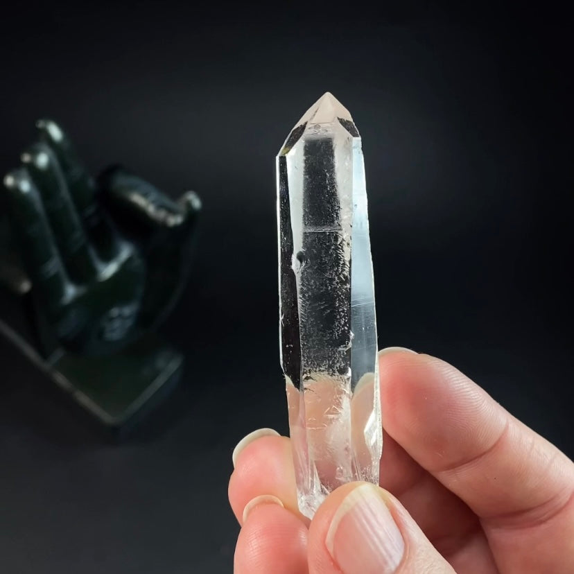 Water Clear Trigonal Habit Quartz Crystal with Starbrary Markings, Minas Gerais, Brazil