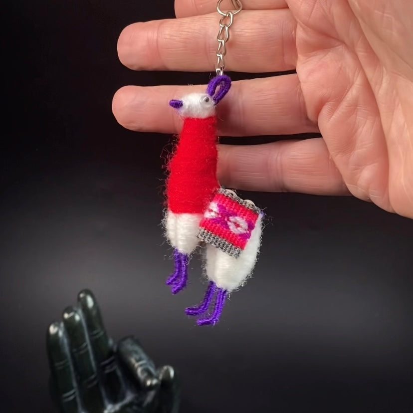 Hand Crafted Alpaca Yarn Llama Alpaca Doll Keychain