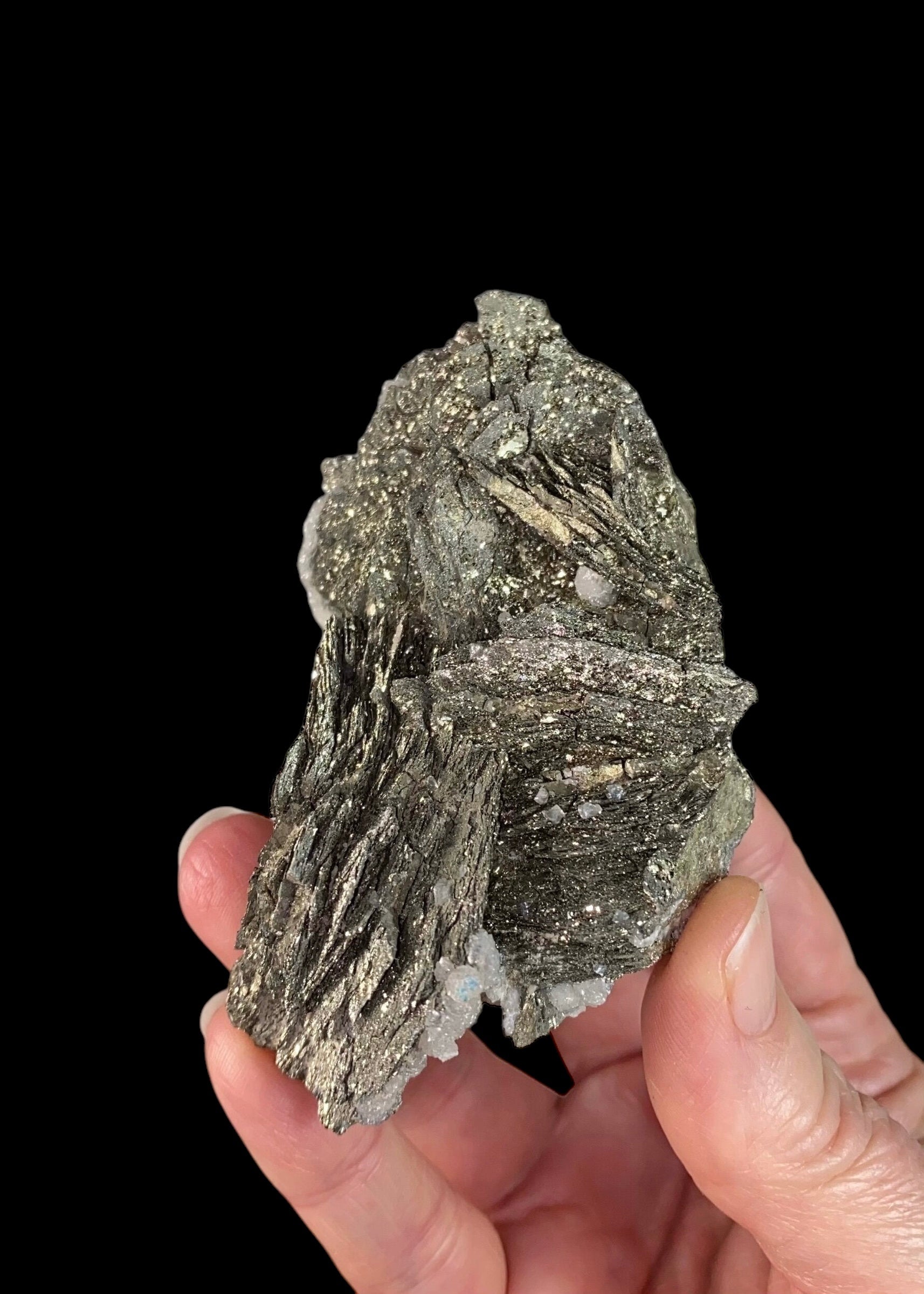 Pyrite After Pyrrhotite with Calcite from Trepca Mine Complex, Kosovo