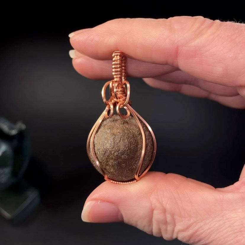 Shaman Stone aka Moqui Marble and Copper Handmade Wire Wrapped Pendant