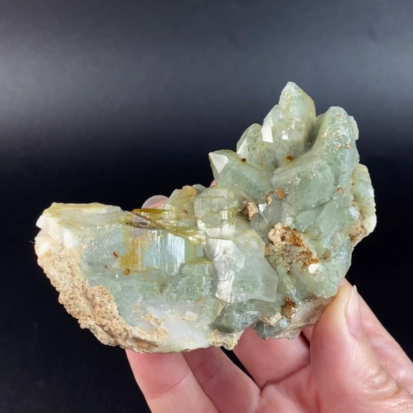 Lustrous Chlorite Included Quartz Cluster
