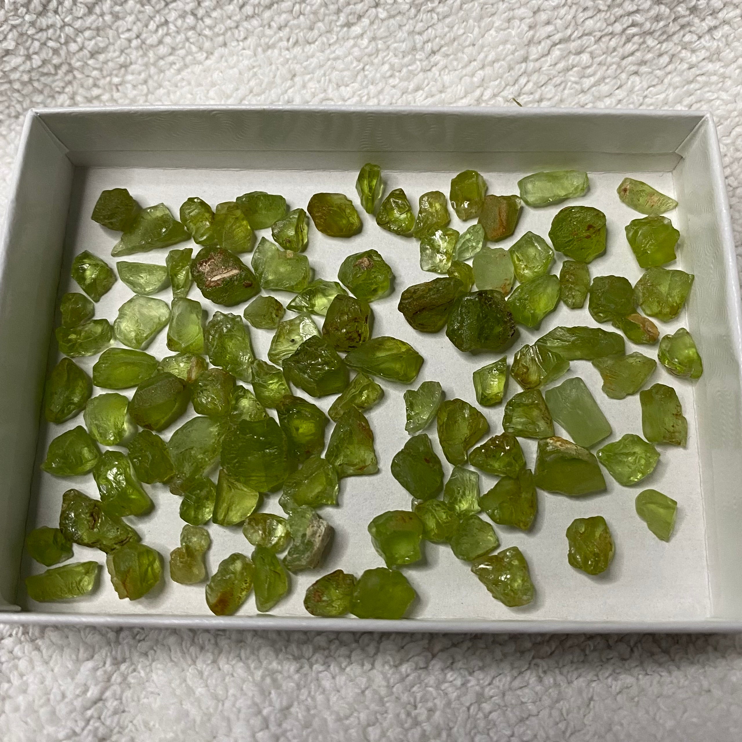 Lot of Green Peridot Crystals - Loose Gemstones