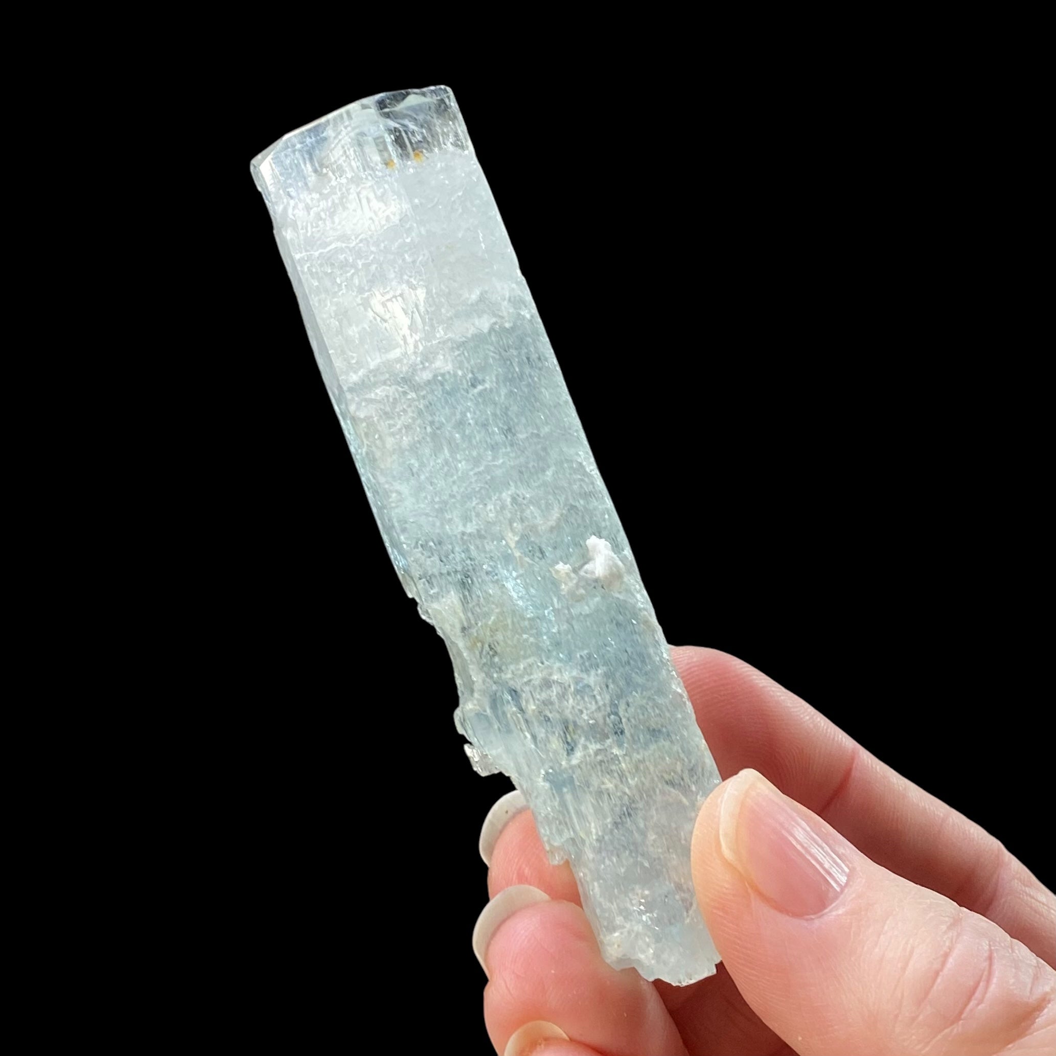 Aquamarine Crystal with Minor Black Tourmaline & Feldspar