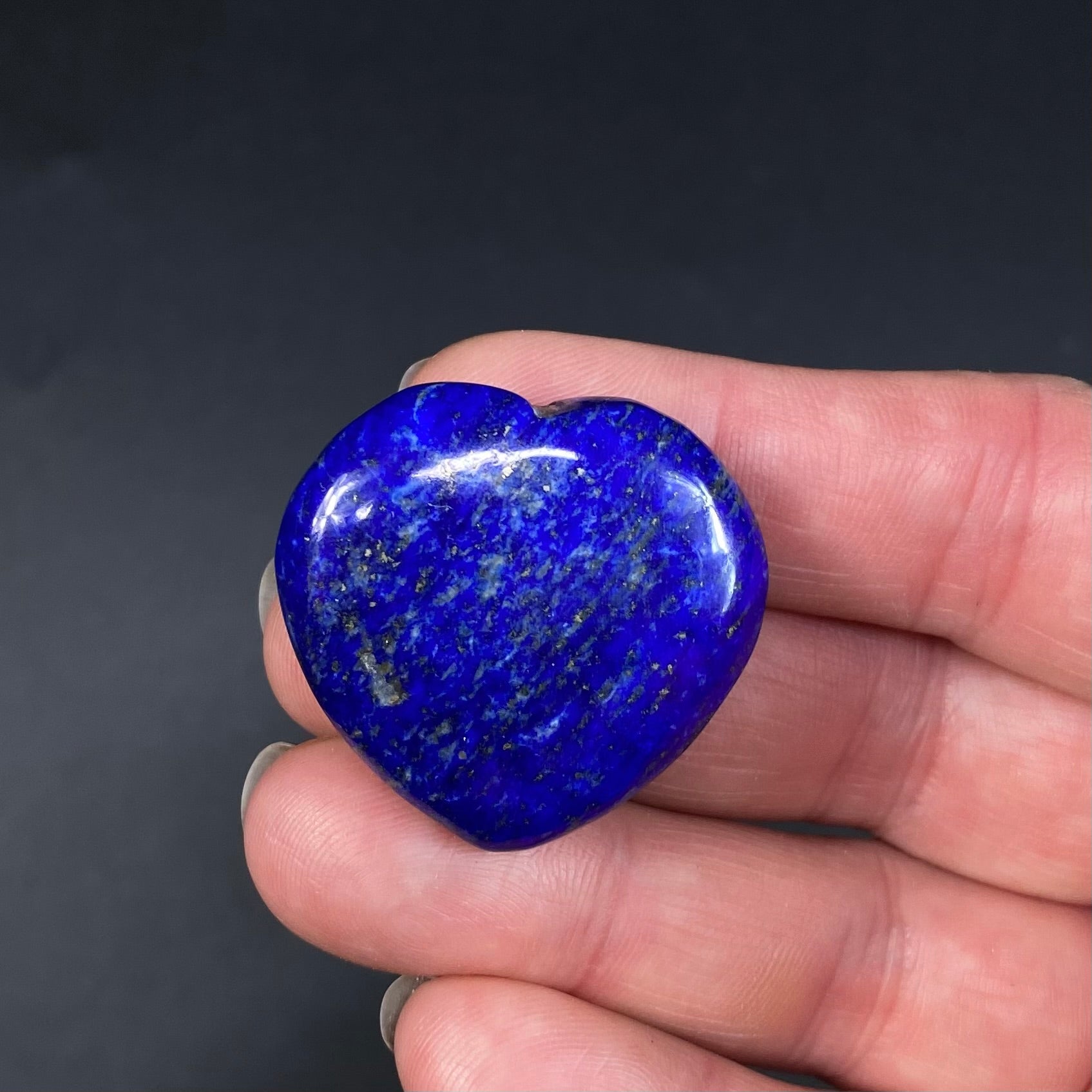 ONE Lapis Lazuli and Pyrite Polished Heart