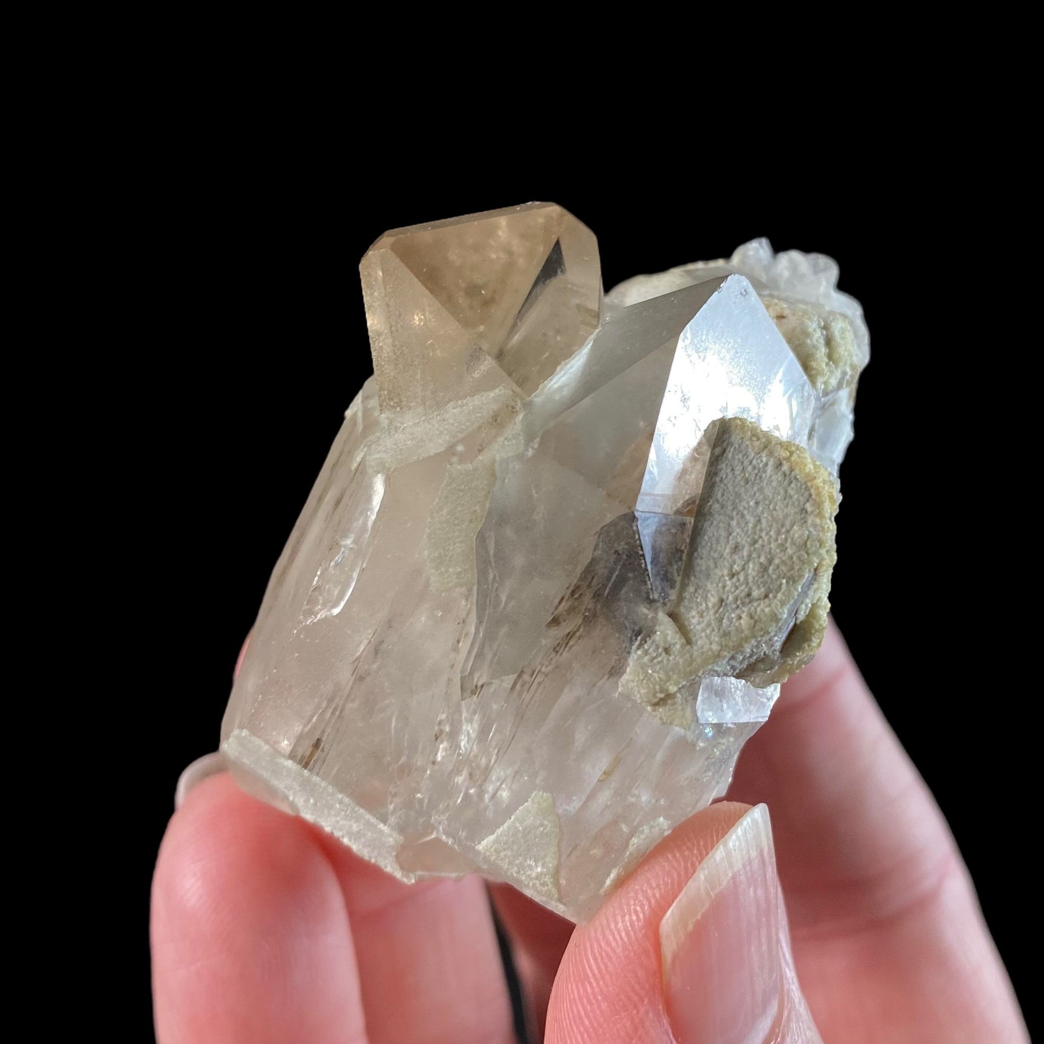 Topaz Crystal with Garnet Included Light Smoky Quartz & Minor Mica and Feldspar