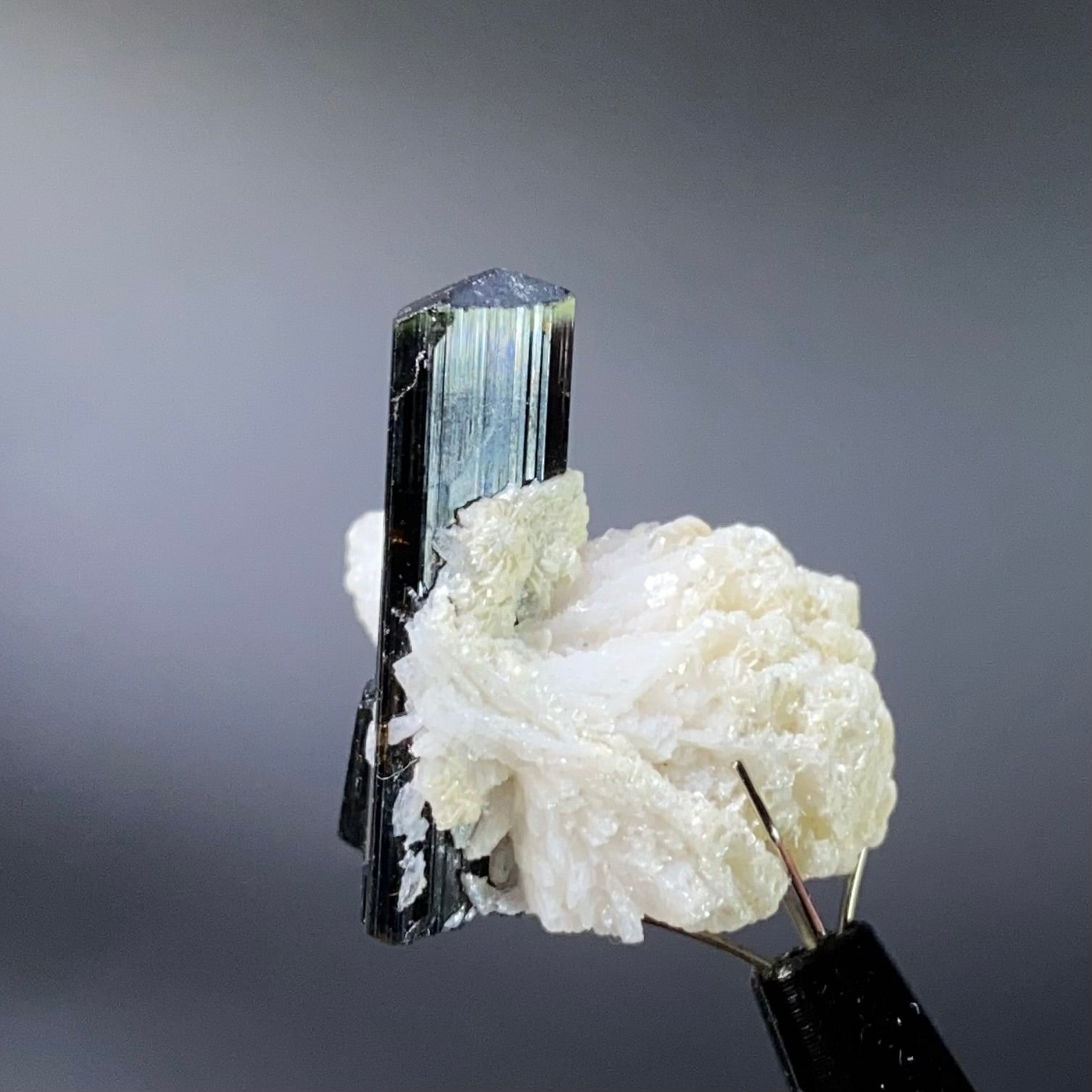 Terminated Green Tourmaline with Albite from Shigar Valley, Pakistan