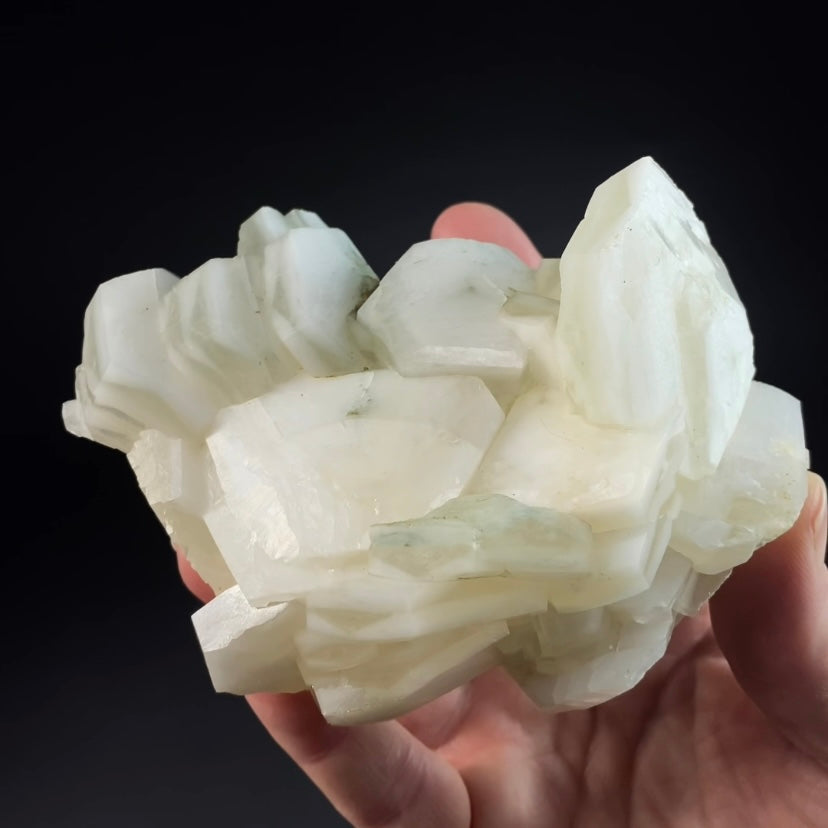 Fluorescent Hexagonal Sandwich Calcite Crystal Cluster