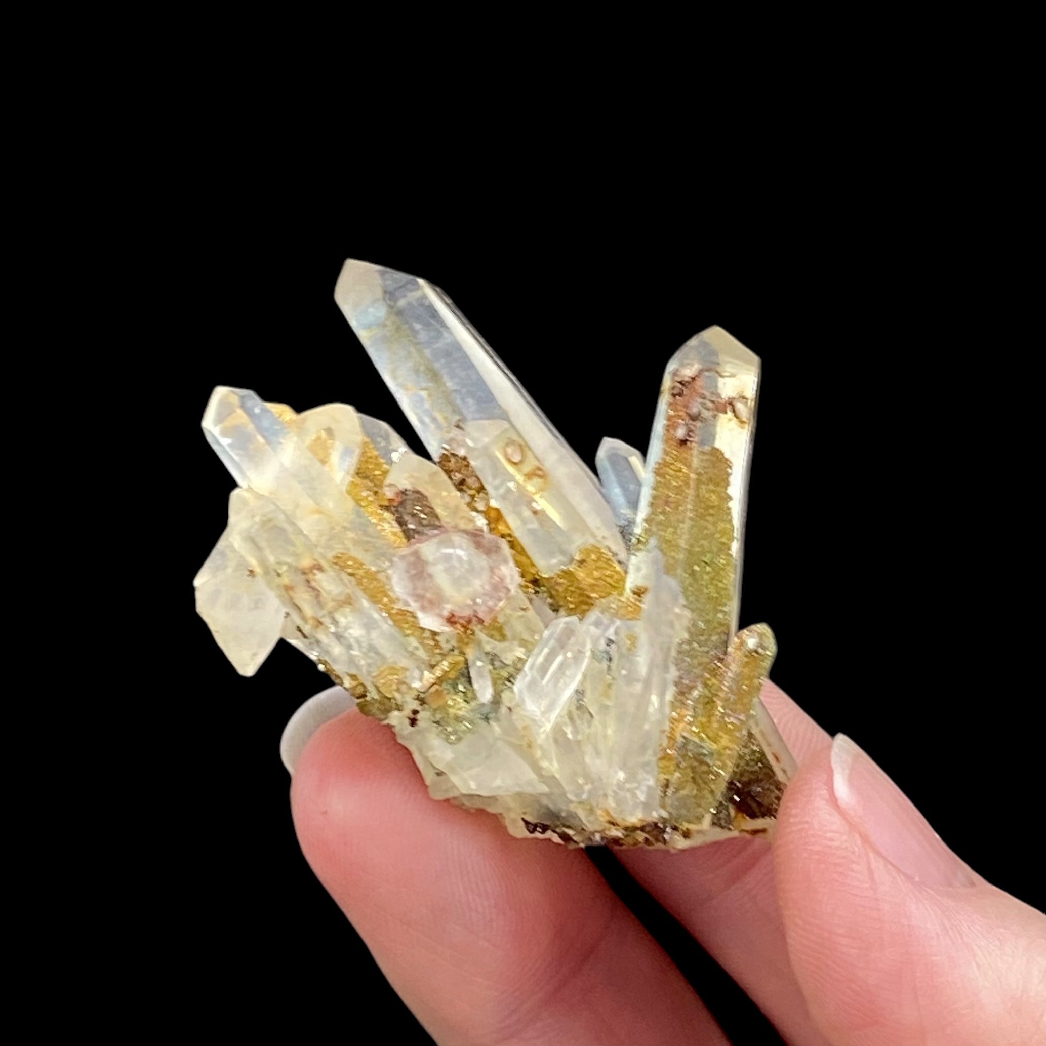 Quartz Cluster with Iridescent Pyrite & Calcite, Trepca Mines, Kosovo