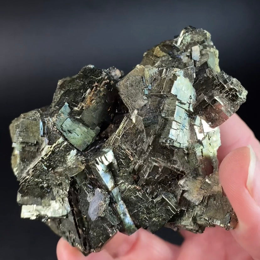 Iridescent Pyrite Cluster from Trepca Mine Complex, Mitrovica, Kosovo