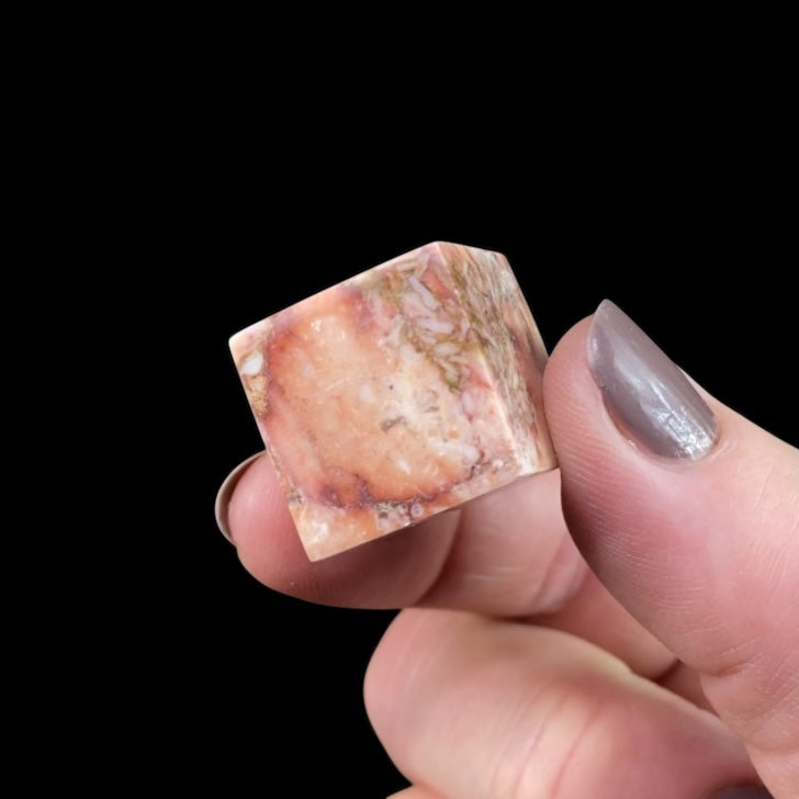 Rose Garden Agate Polished Cube