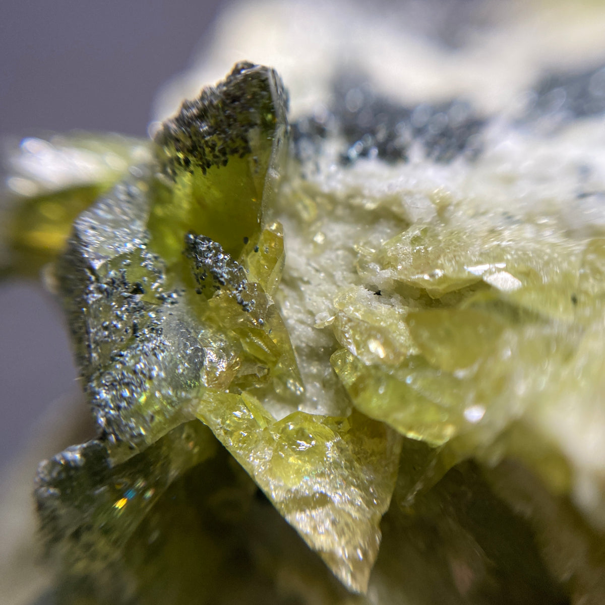 Green Alpine Type Titanite Sphene Crystals with Clinochlore on Matrix