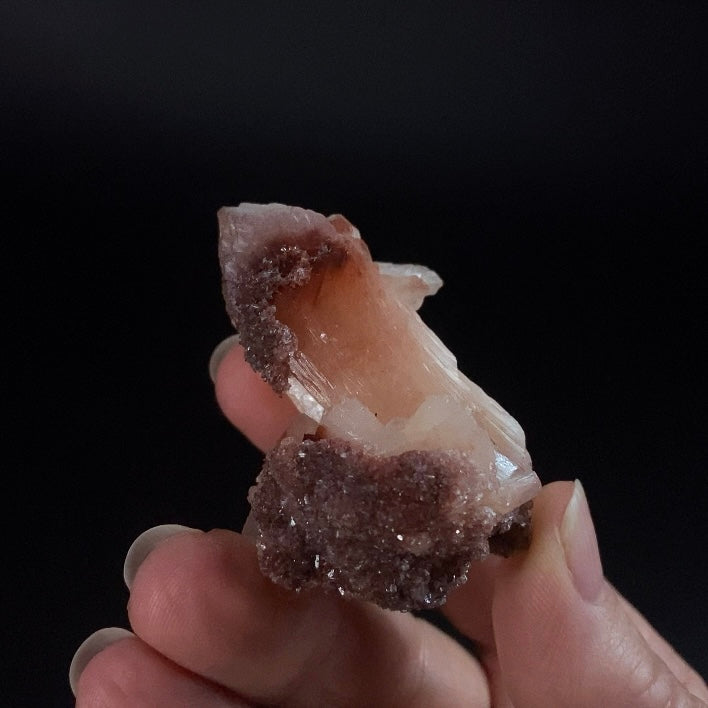 Peach and Red Hematite Stilbite Cluster, Maharashtra, India