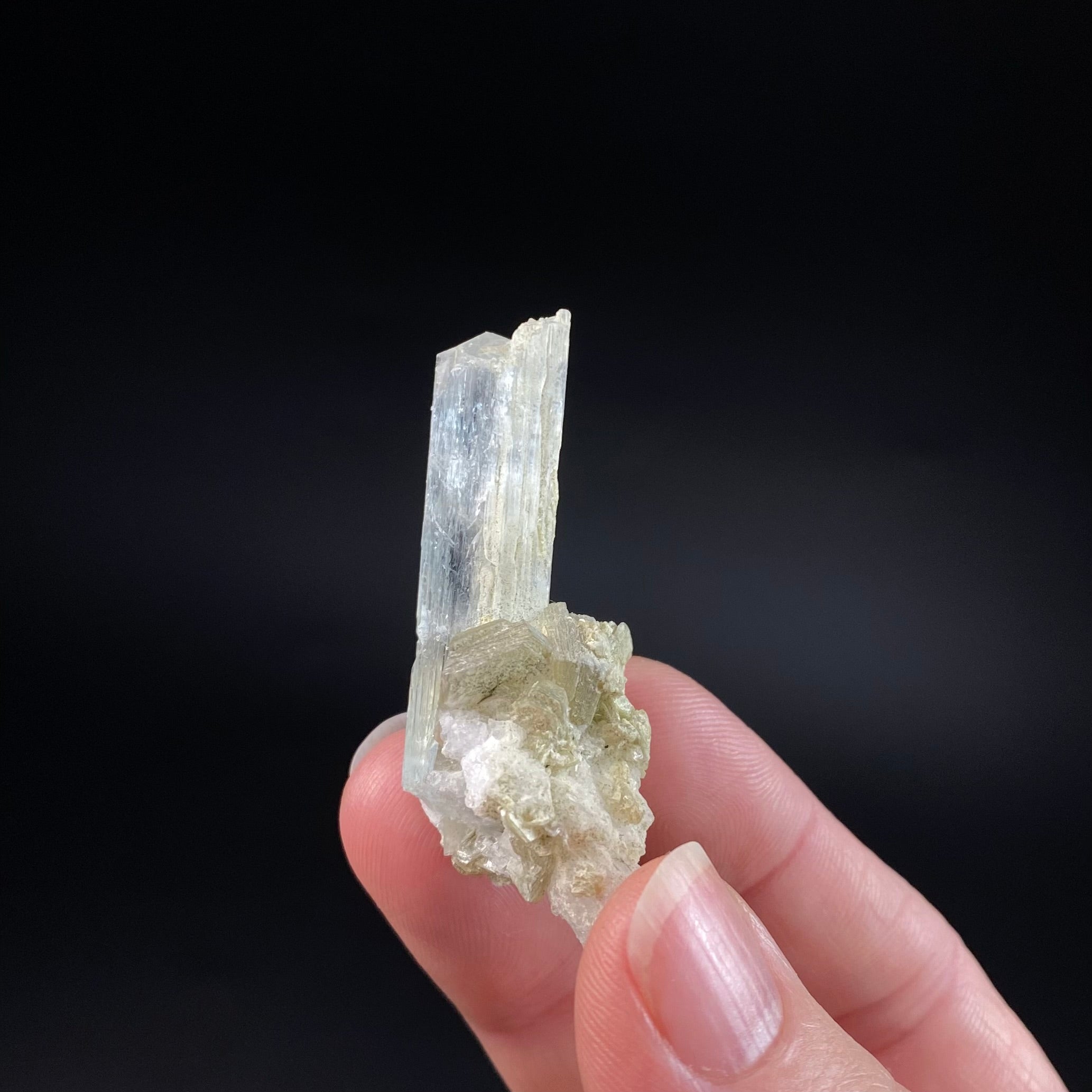 Aquamarine Crystal with Muscovite Mica