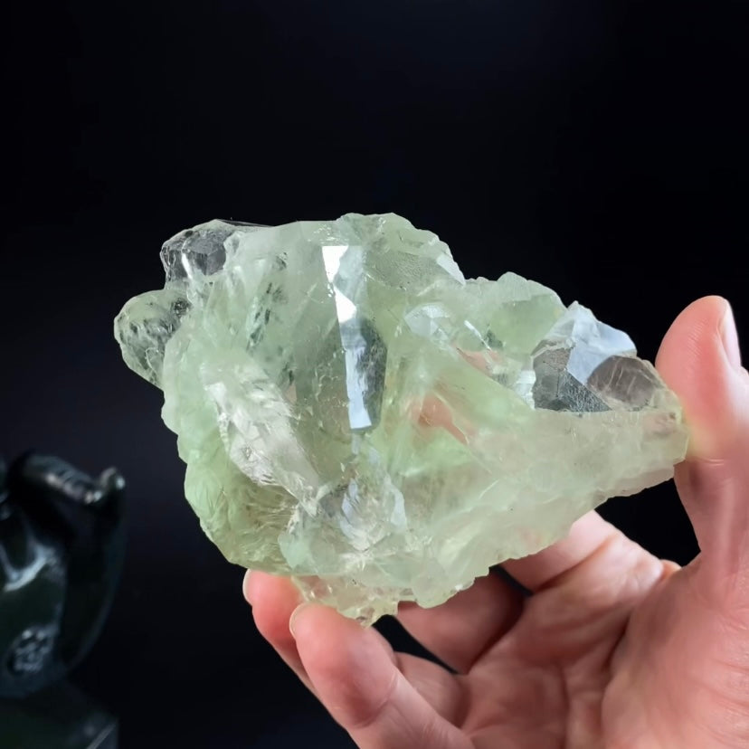Light Green and Clear Cubic Fluorite Cluster, from Xianghualing Mine, China