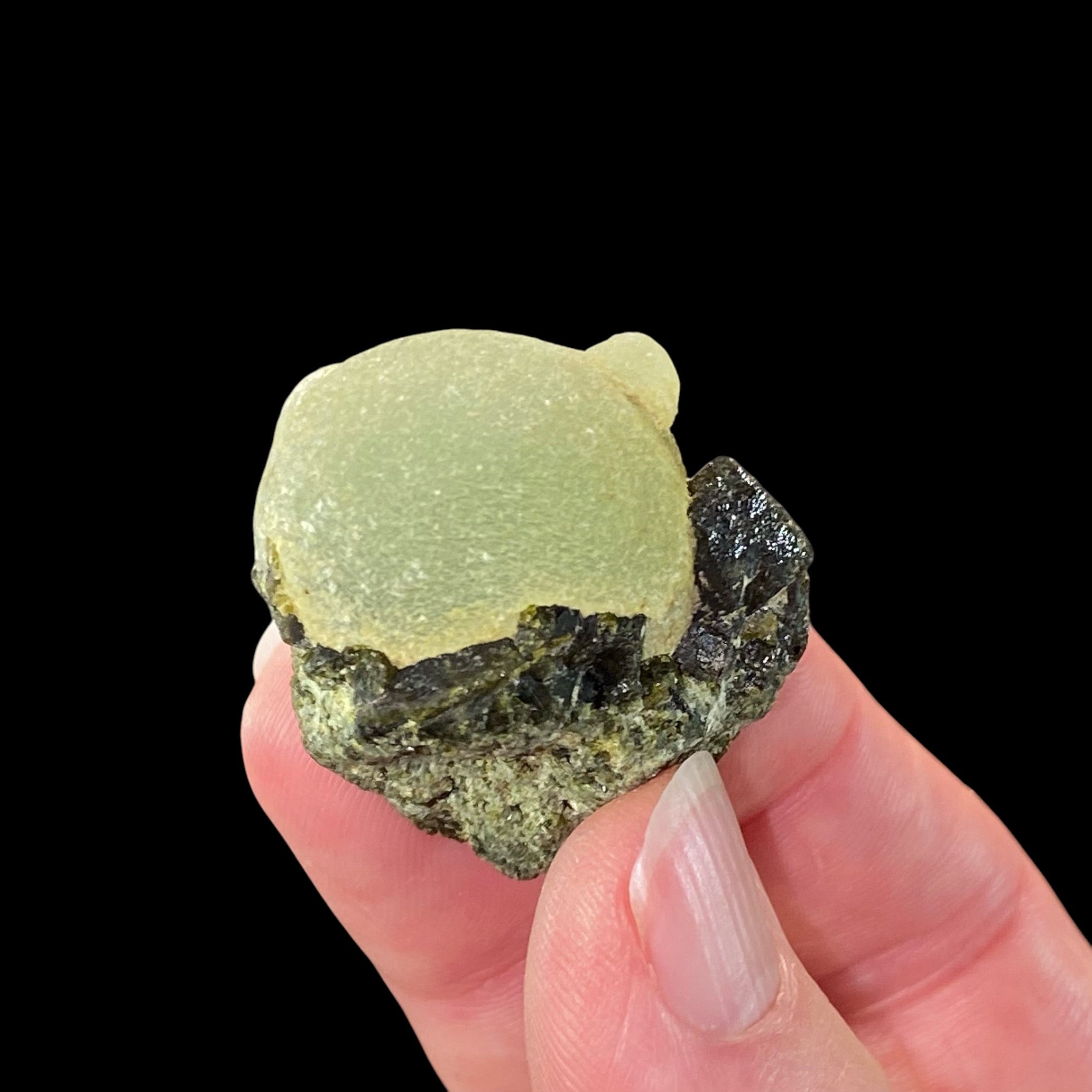 Botryoidal Prehnite Specimen with Epidote, Kayes Region, Mali