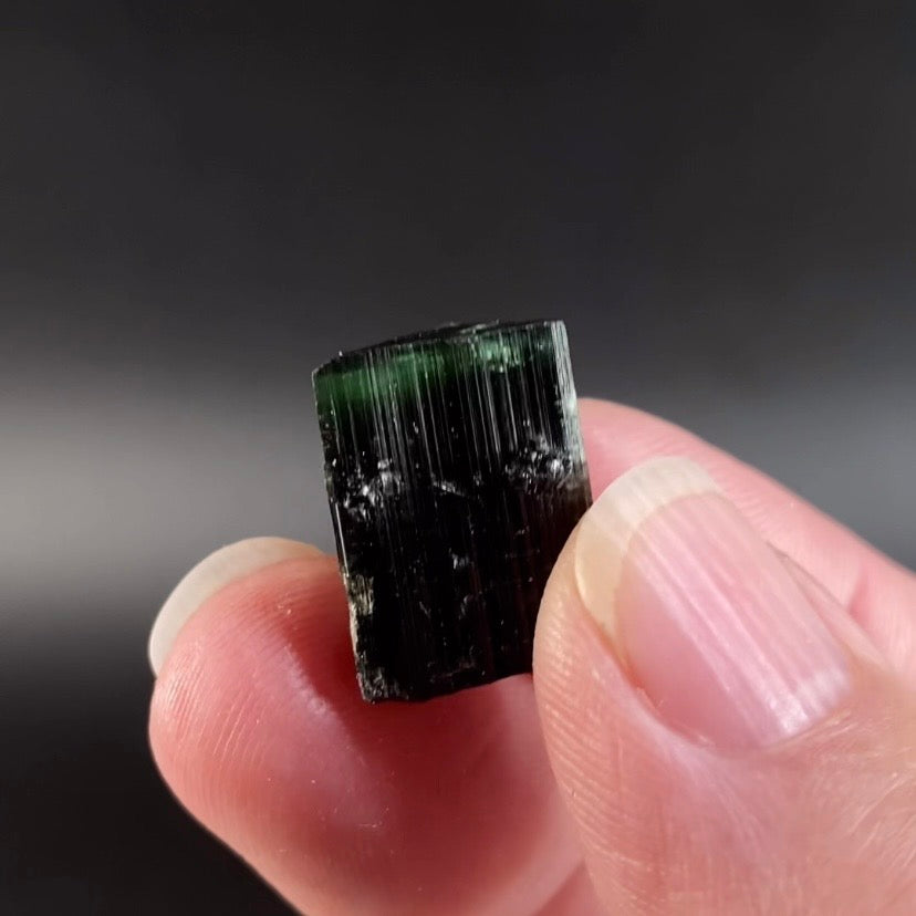 Terminated Bi Color Green Tourmaline Crystal from Shigar Valley, Pakistan