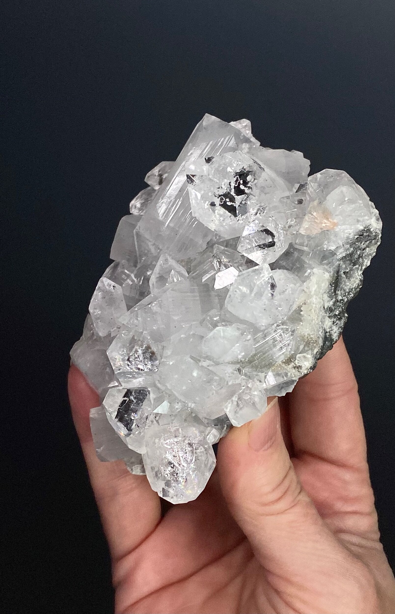 Clear Apophyllite Crystal Cluster from Jalgaon, Maharashtra, India