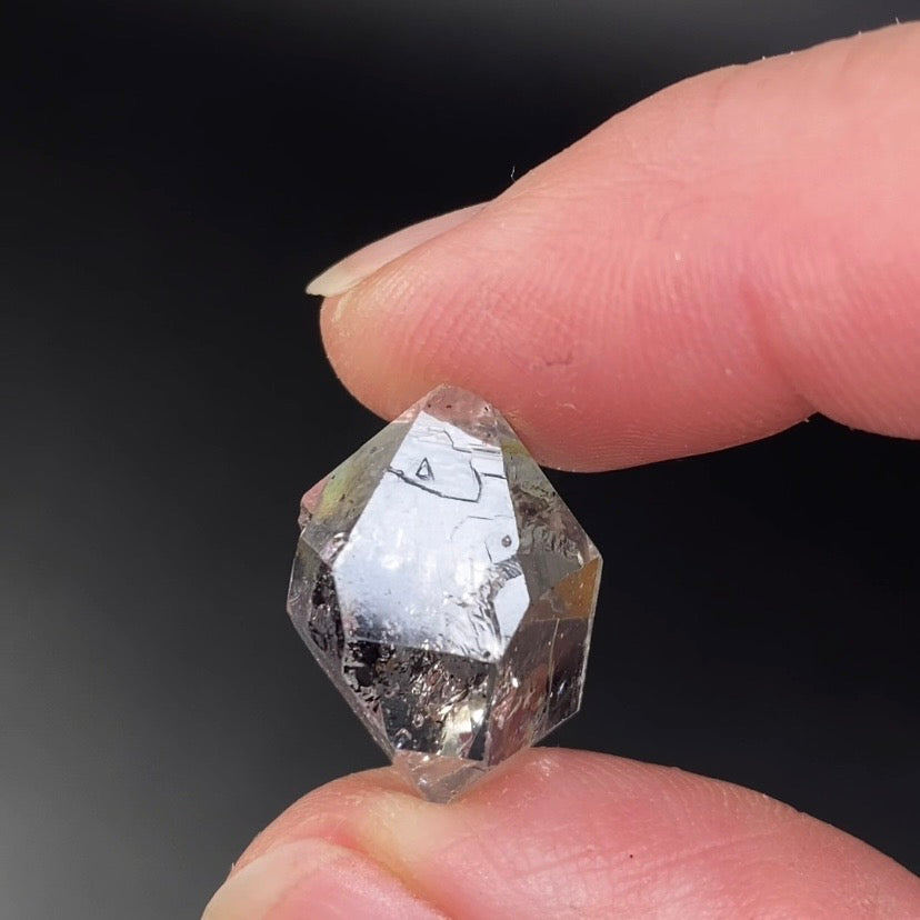 Double Terminated Diamond Style Quartz Pakimer Crystal Lot with Carbon Inclusions