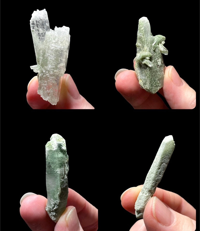 Chlorite Included Quartz Crystals 4 Piece Lot