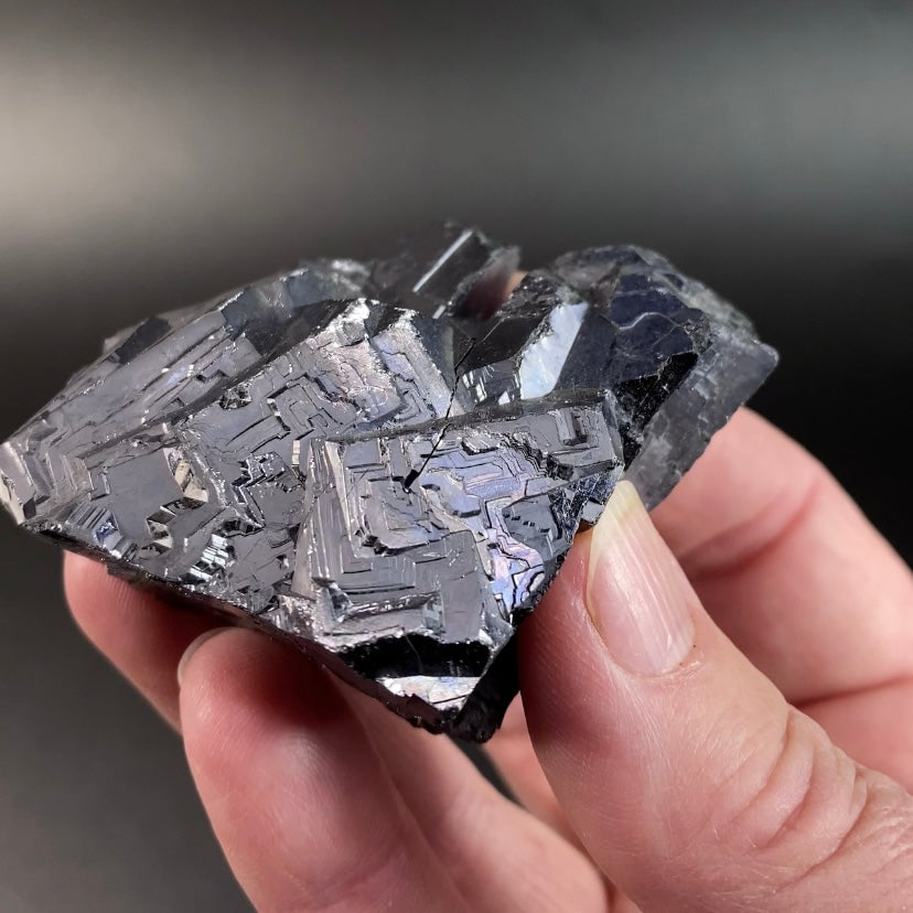 Skeletal Galena Cluster with Iridescence from Trepça Mine Complex, Kosovo