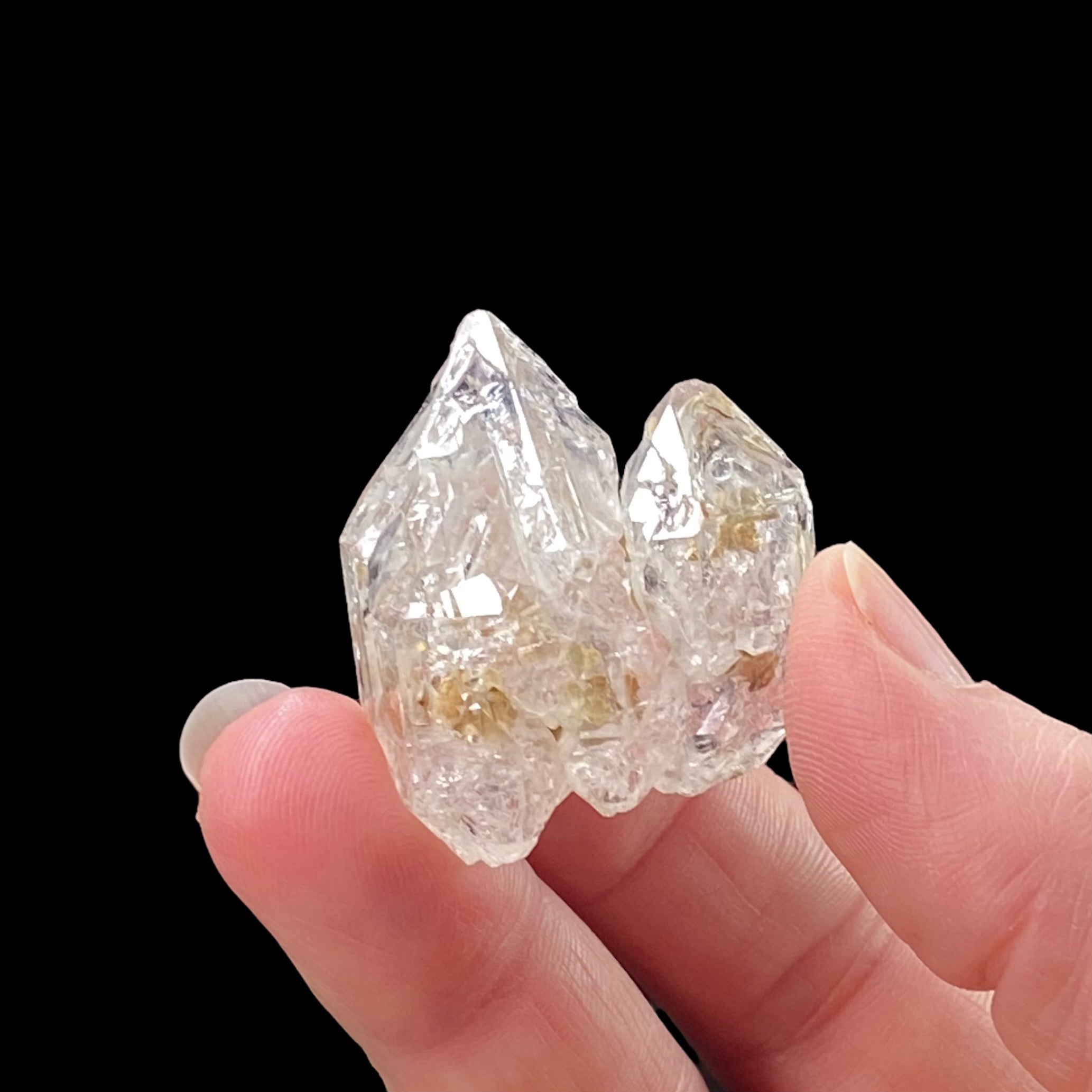 Double Terminated Twin Fenster Skeletal Quartz Crystal Cluster