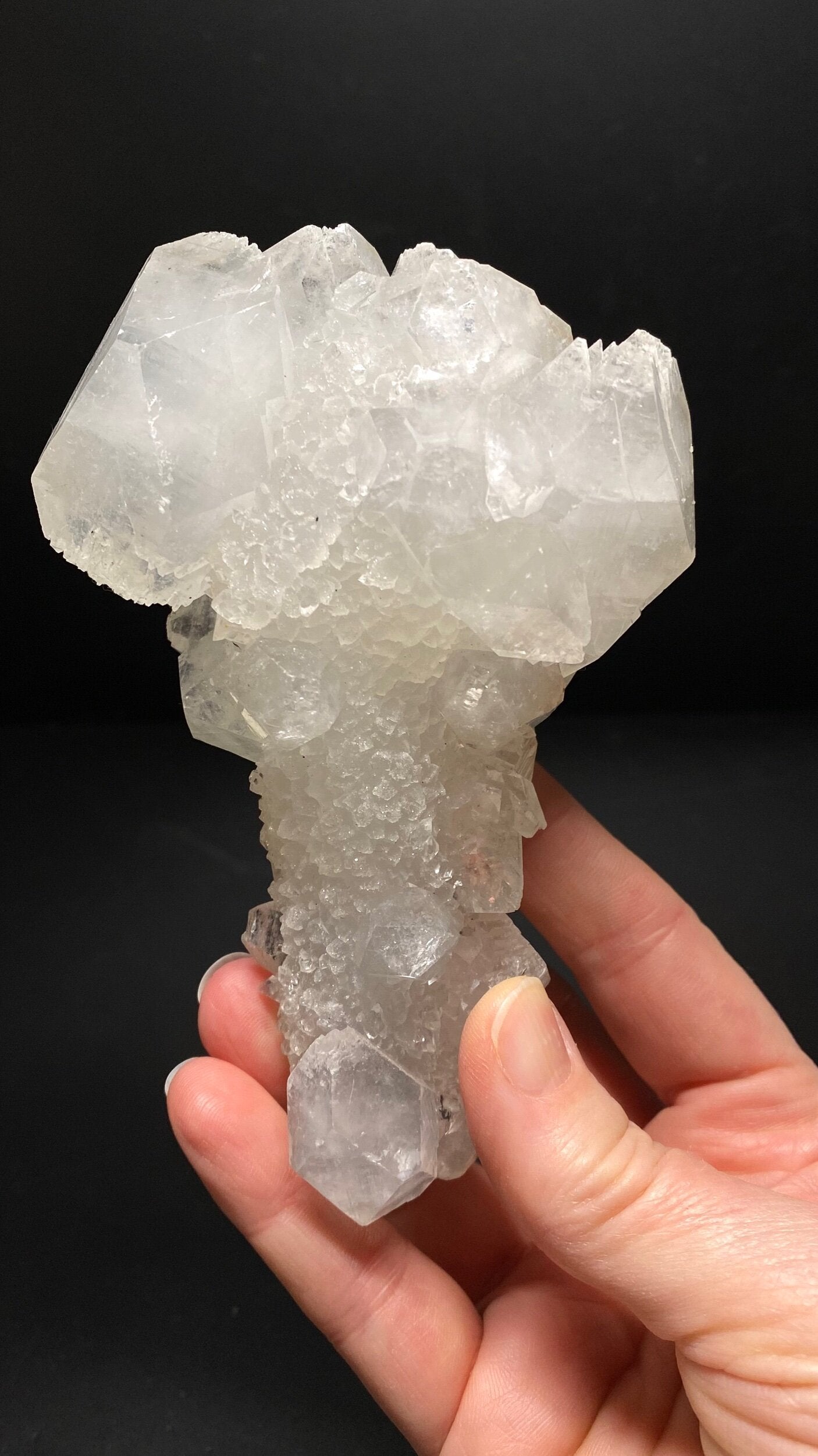 Clear Apophyllite Stalactite Formation Cluster