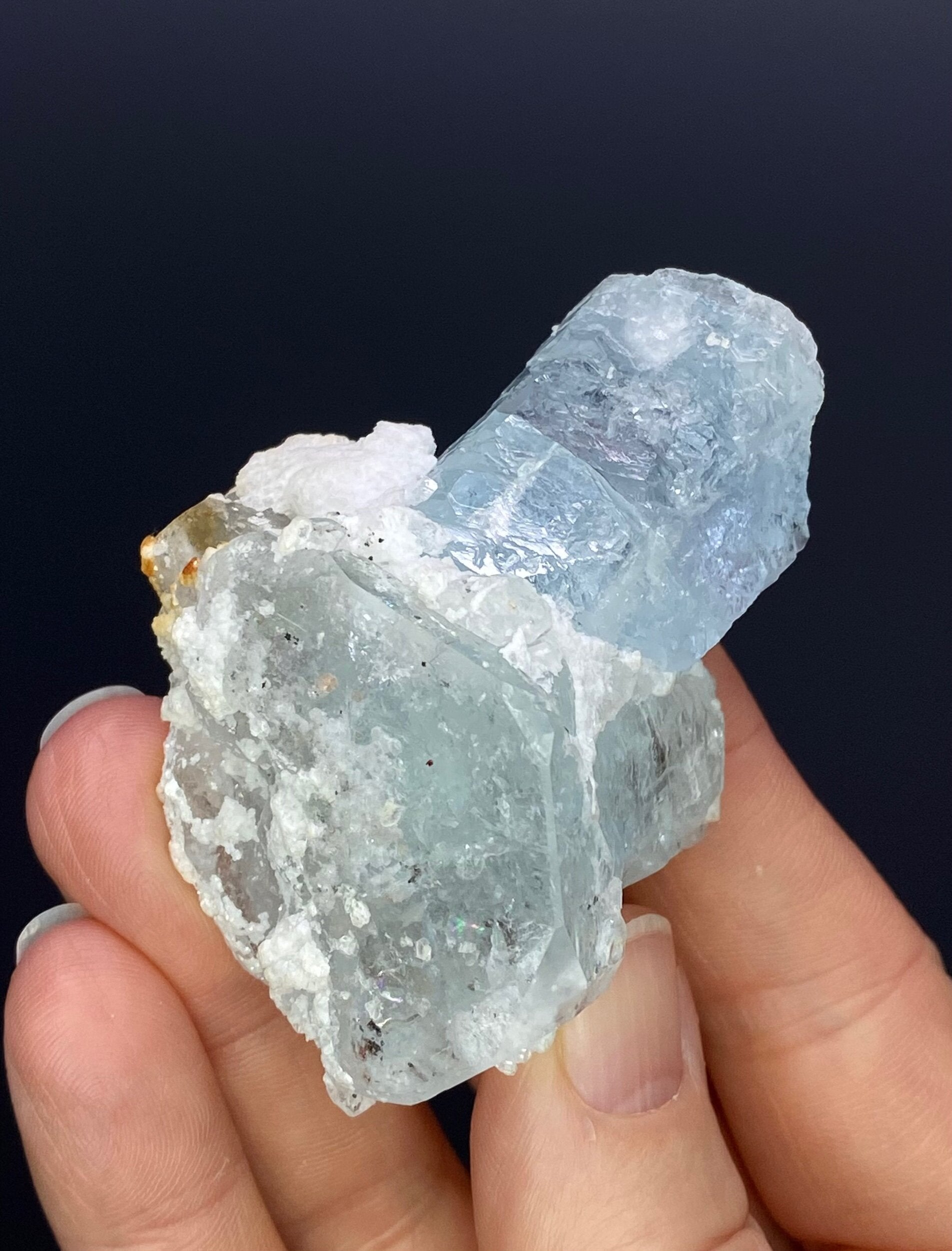 Etched Aquamarine Crystal Cluster