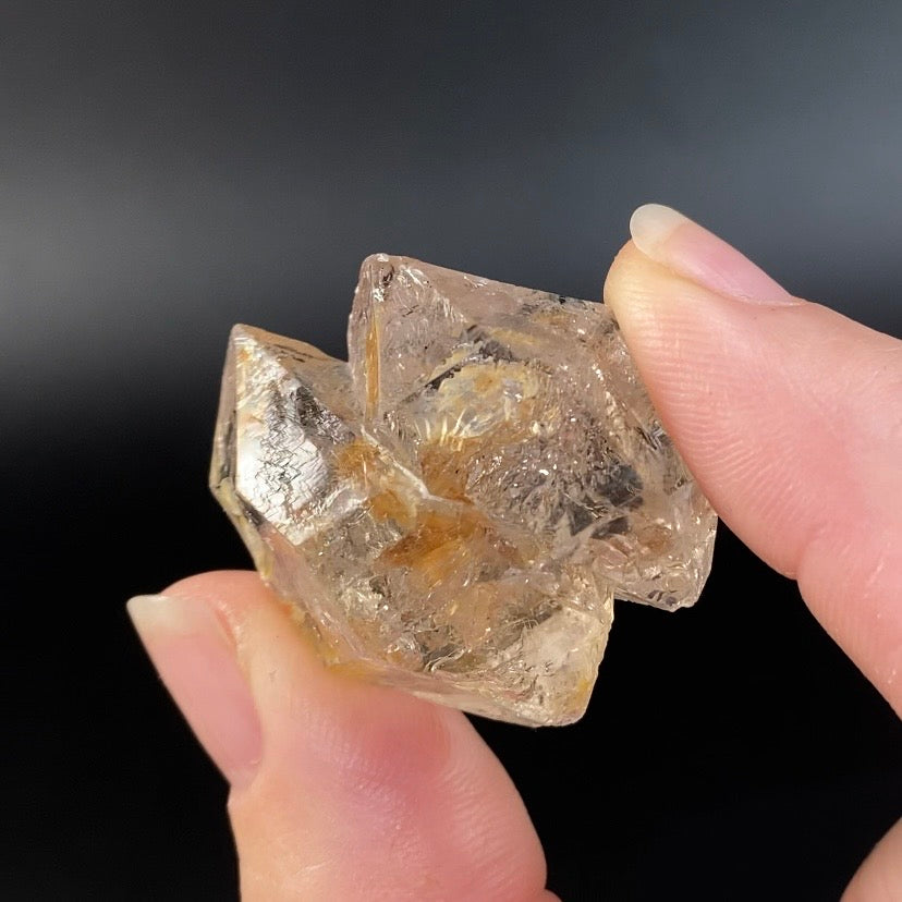 Double Terminated Twin Fenster Quartz Crystal with Fluorescent Inclusions