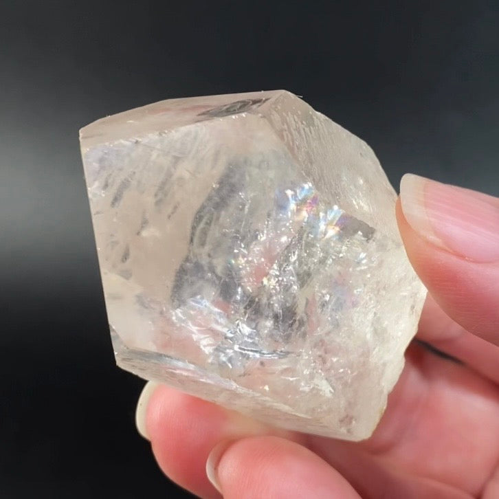 Clear Starbrary Dow Quartz Crystal with Record Keepers & Rainbows - Natural Crystal
