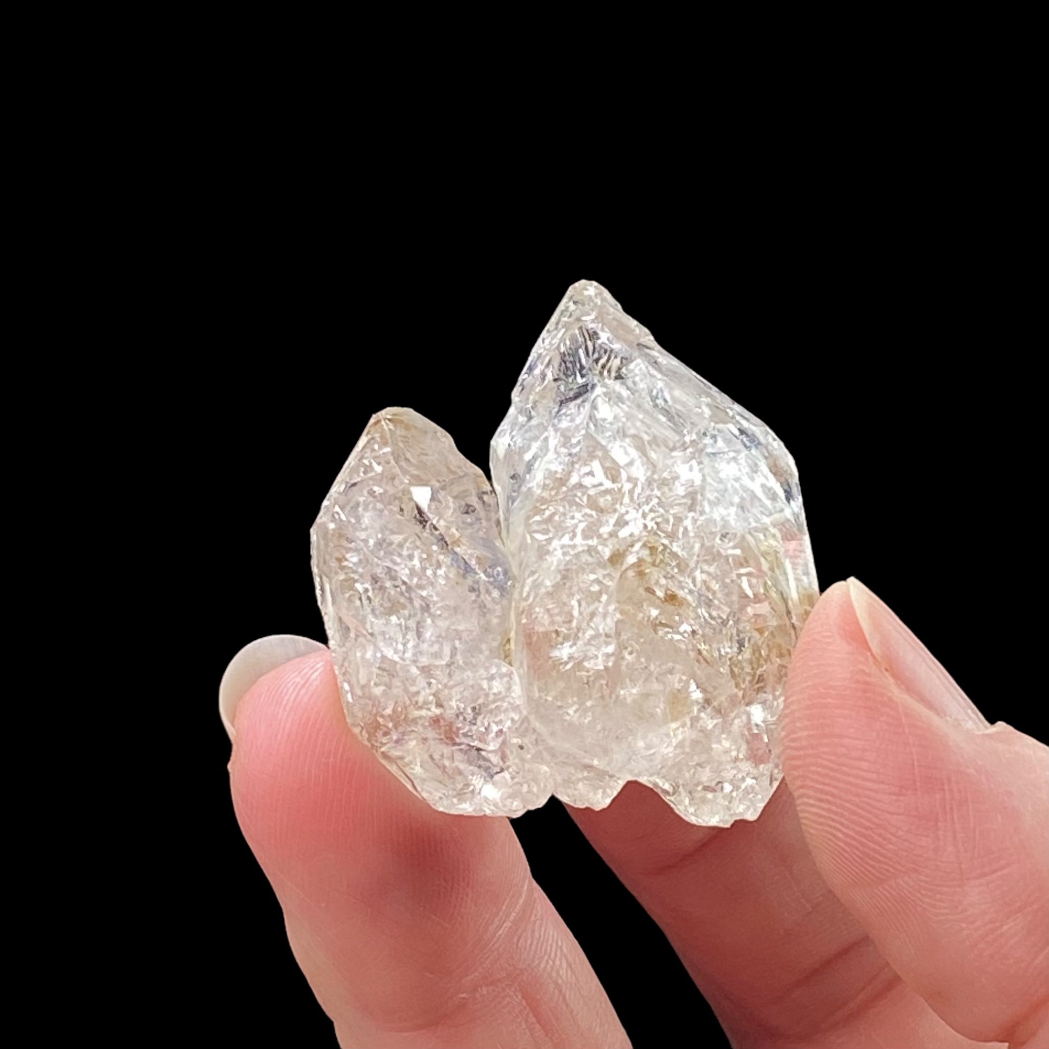 Double Terminated Twin Fenster Skeletal Quartz Crystal Cluster