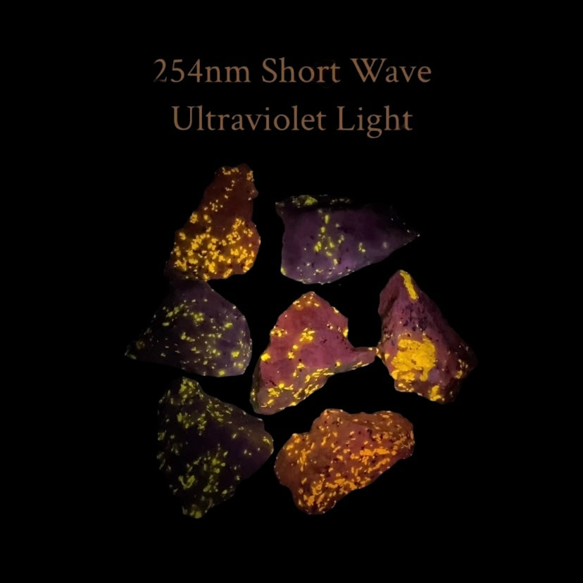 Fluorescent Wollastonite on Calcite, Nobel Pit, Sterling Hill Mine, New Jersey