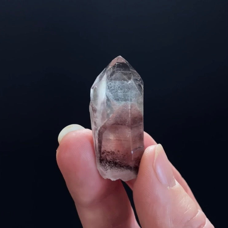 Red Hematite Phantom Sunset Quartz Crystal - Tamil Nadu, India