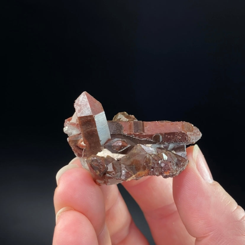 Red Hematite Quartz Crystal Specimen from Tourash, Morocco