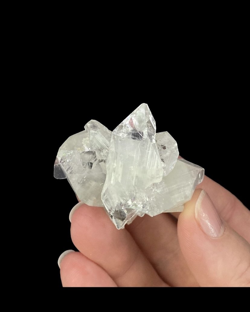 Double Terminated Clear Apophyllite Crystal Cluster