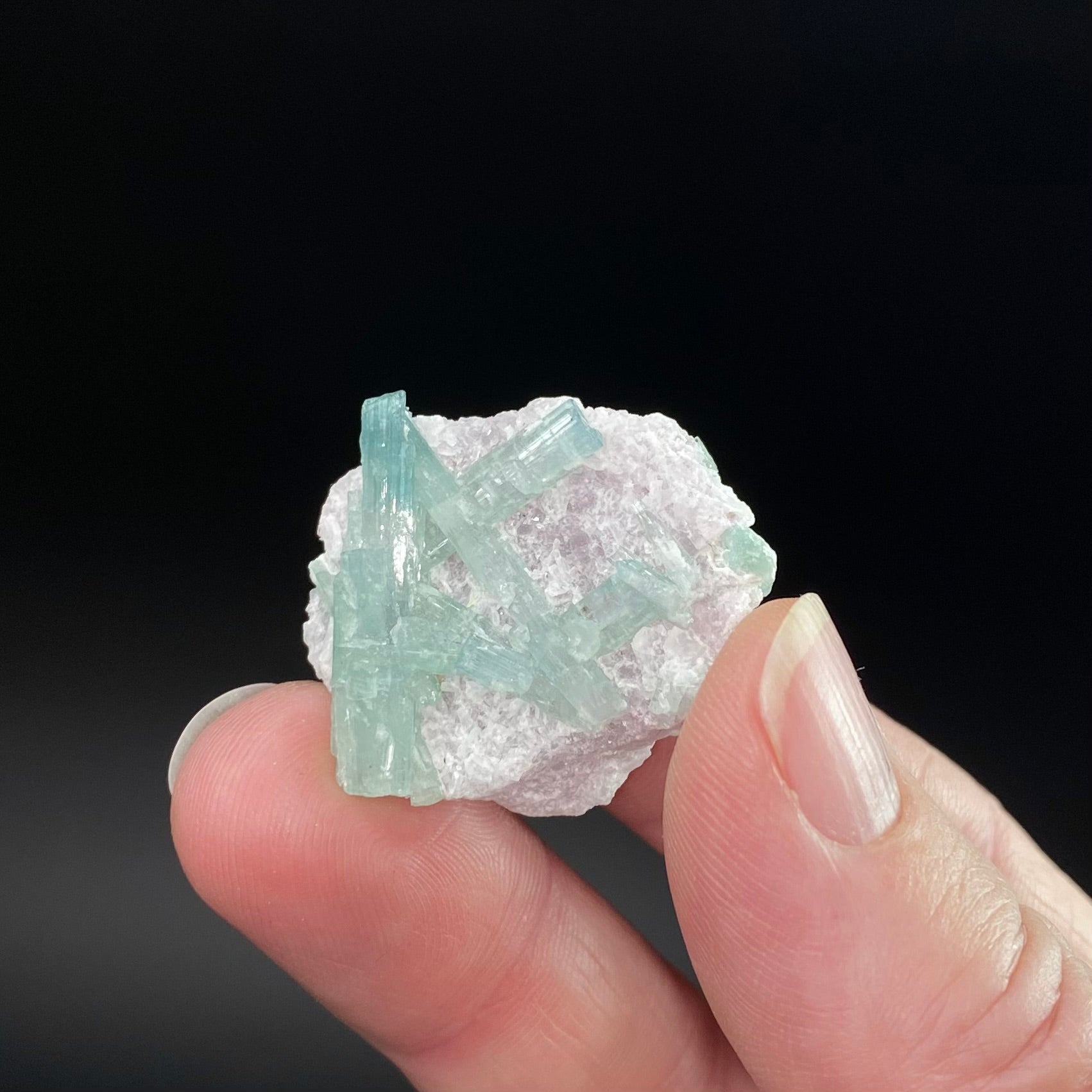 Green Tourmaline and Lepidolite Specimen