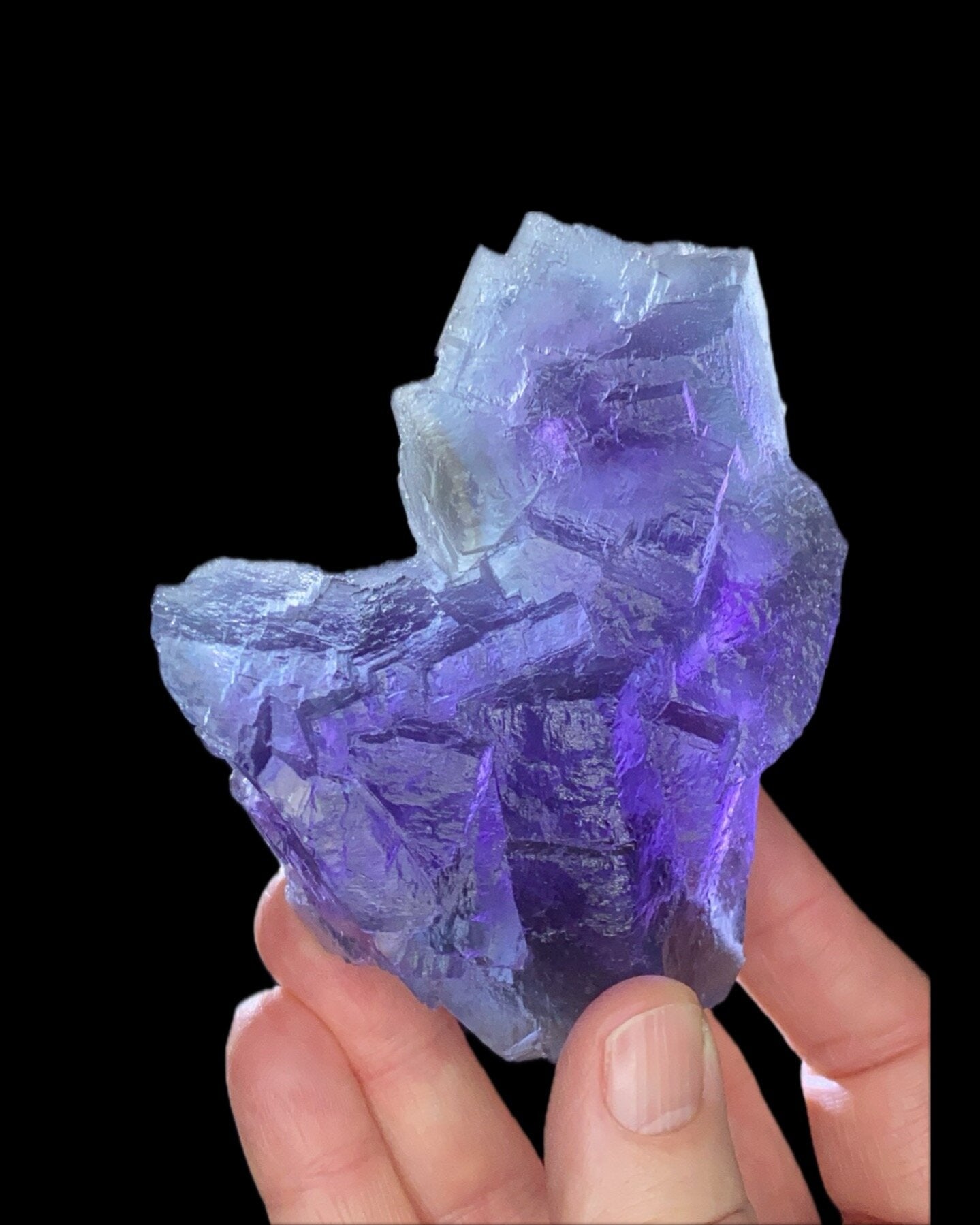 Beautiful Inter-grown Blue & Purple Fluorite Cube Cluster