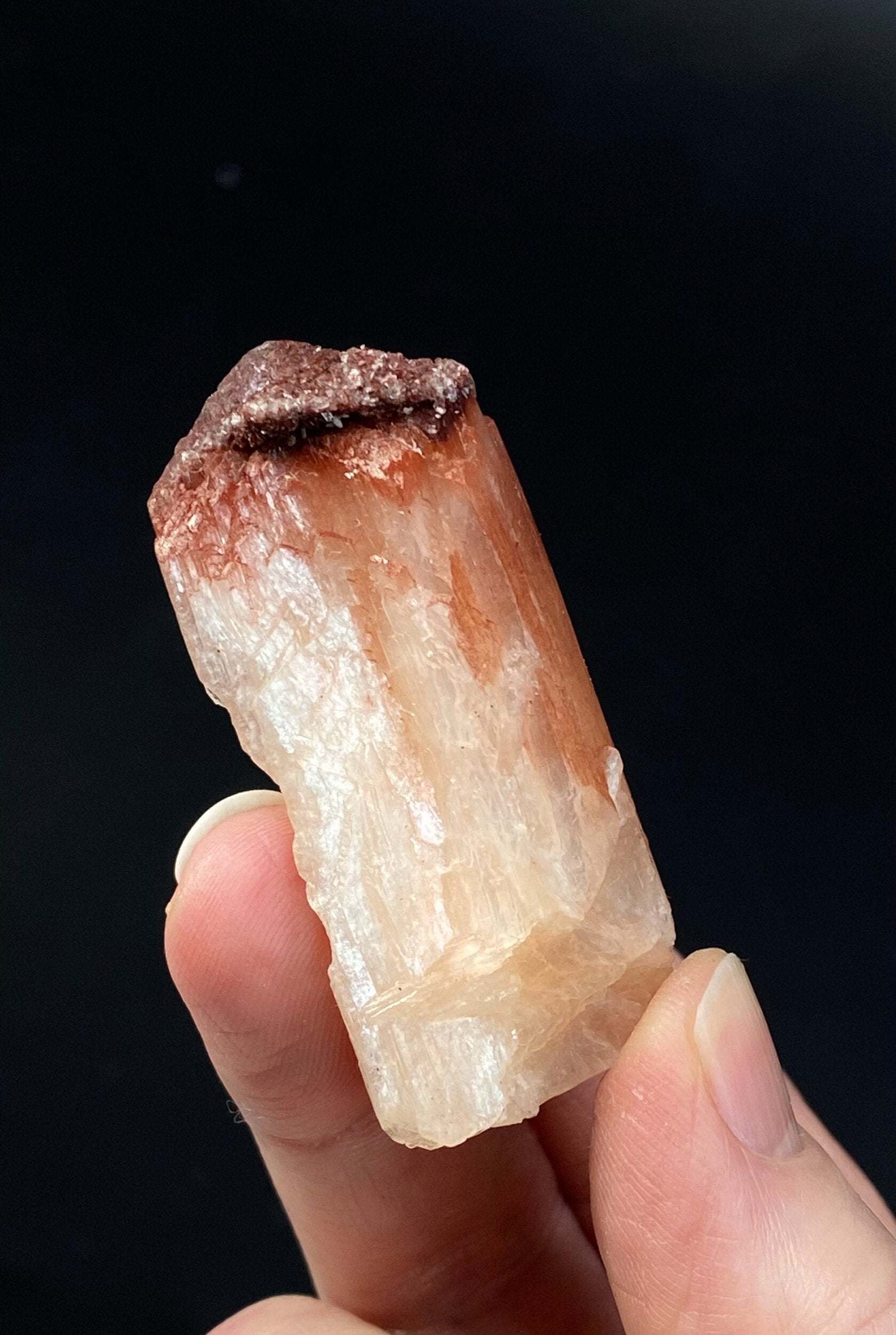 Peach and Red Hematite Stilbite Cluster, Maharashtra, India