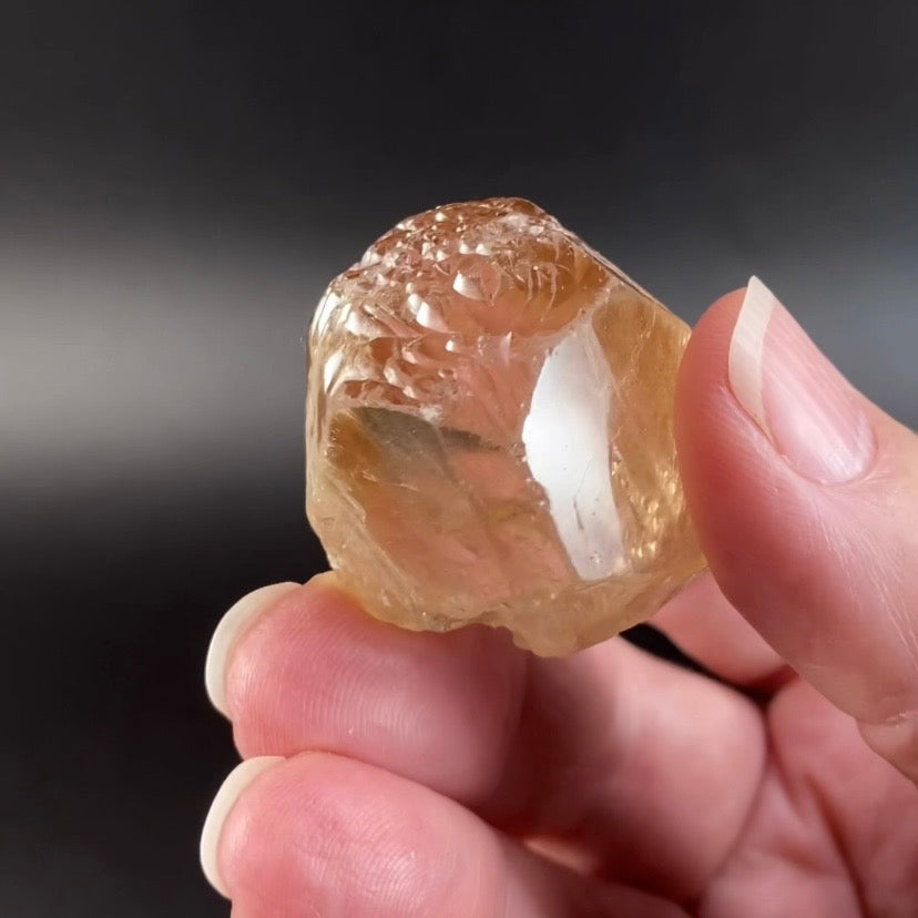 Champagne Topaz Crystal with Unique Etched Termination