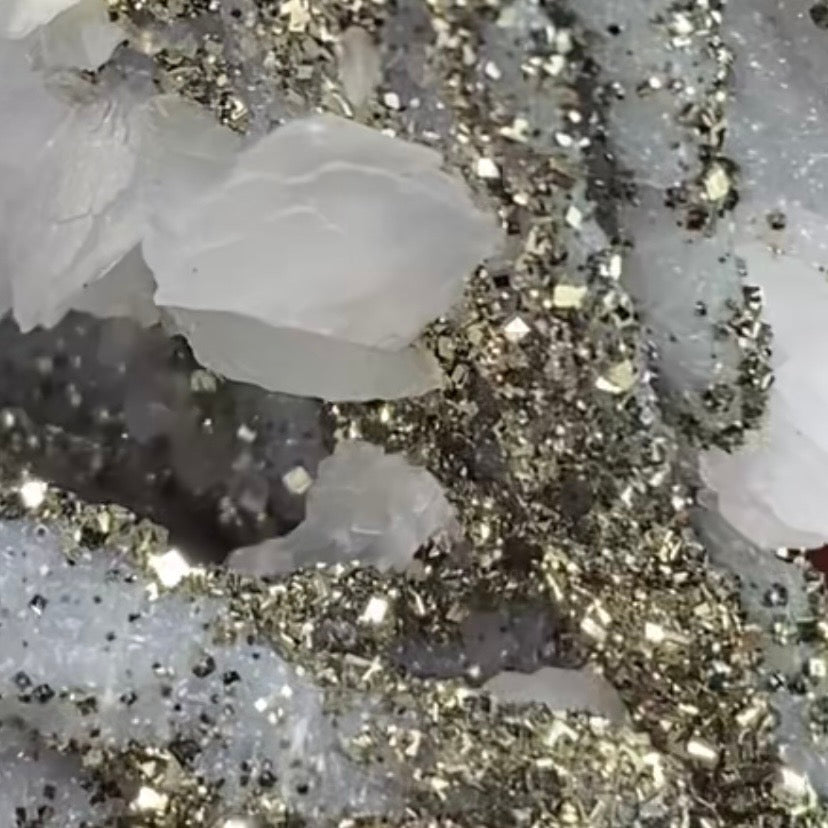 Chalcedony, Pyrite & Calcite Cluster from Trepca Mine Complex, Mitrovica, Kosovo