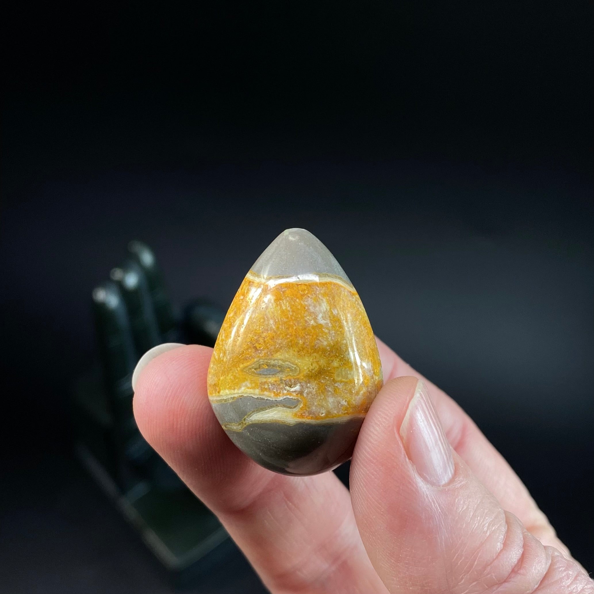 Vibrant Yellow Bumblebee Jasper Tumble Stone