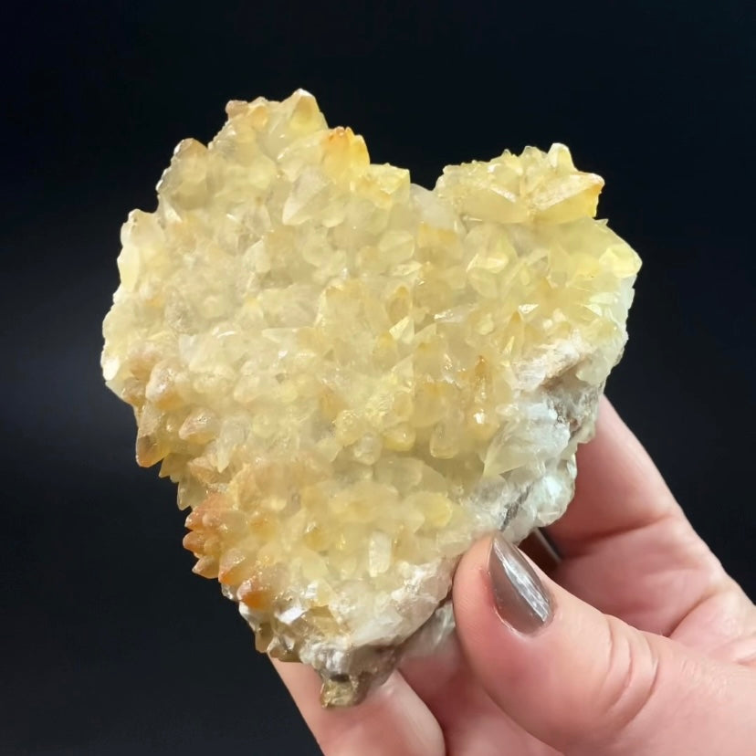 Scalenohedral Dogtooth Calcite Cluster with Natural Iridescent & Iron Oxide Surface Coating