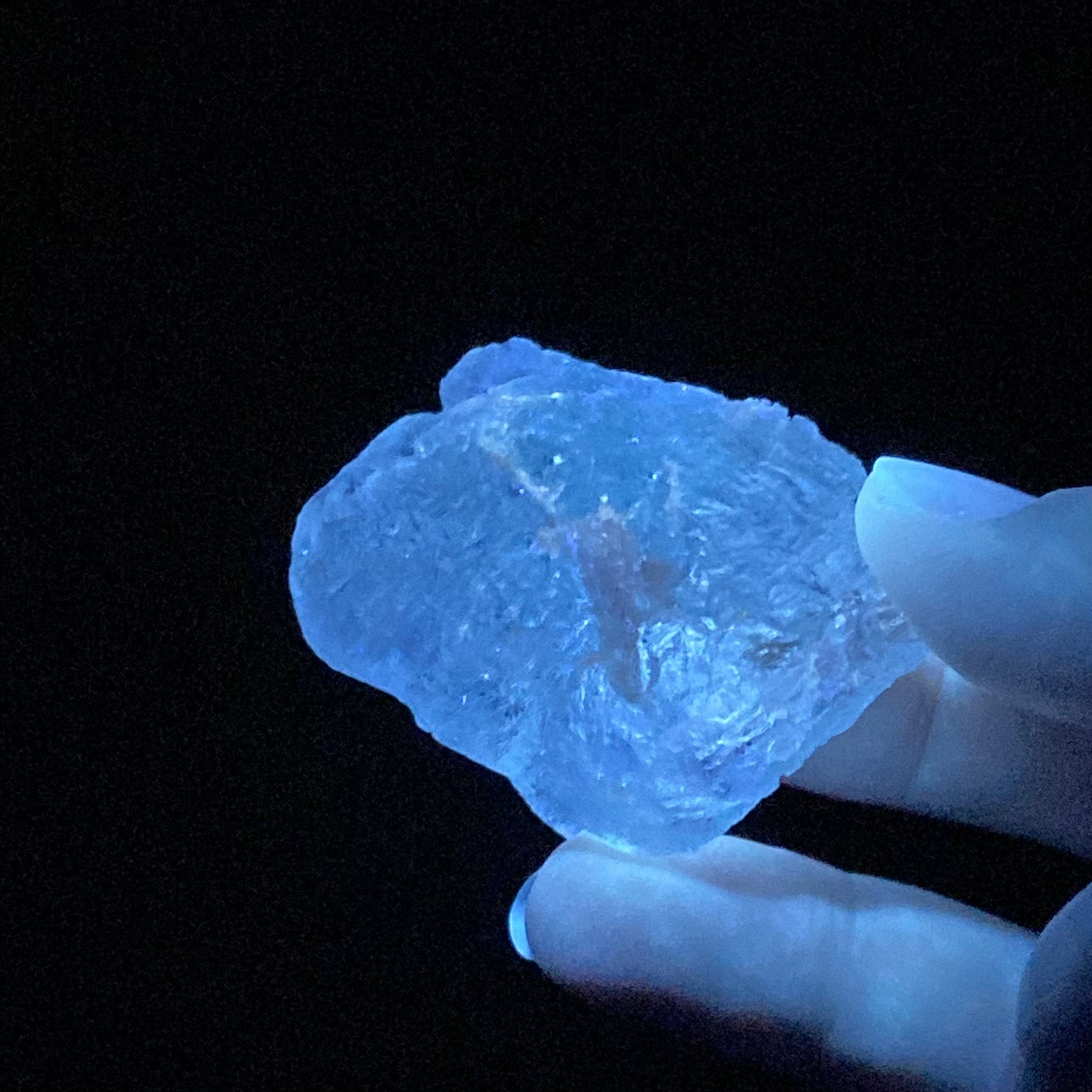 Fluorescent Clear Etched Pollucite Crystal from Afghanistan