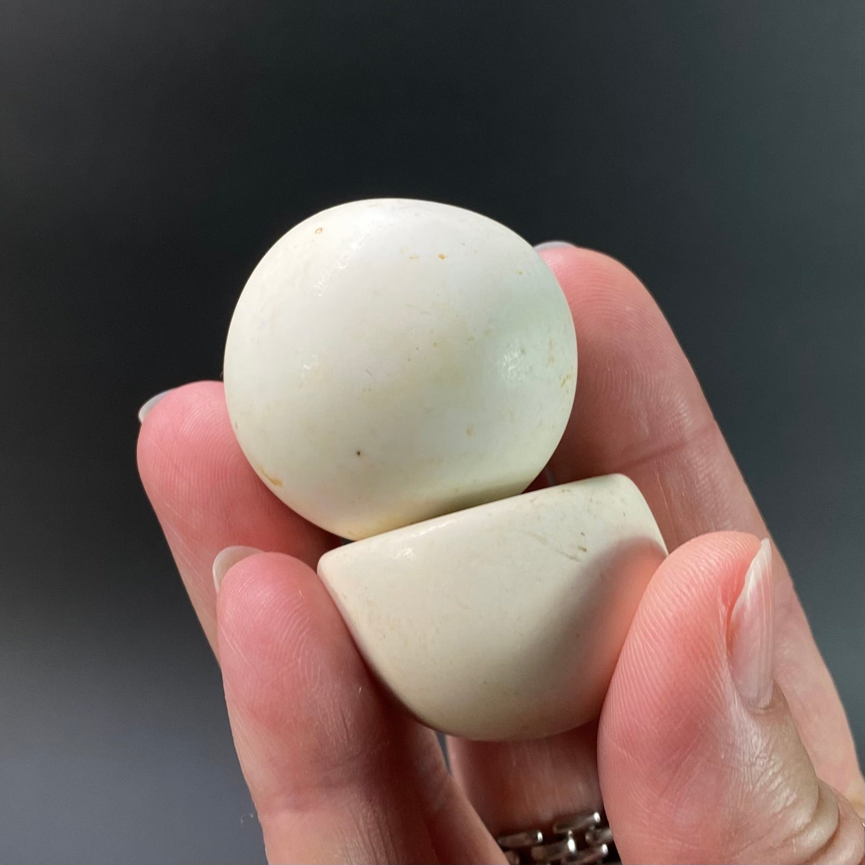 Pair of Vintage Alumina Ceramic Mining Balls aka Meditation Pearls