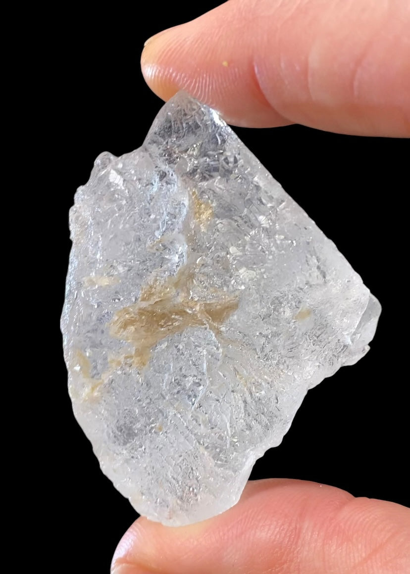 Fluorescent Clear Etched Pollucite Crystal from Afghanistan