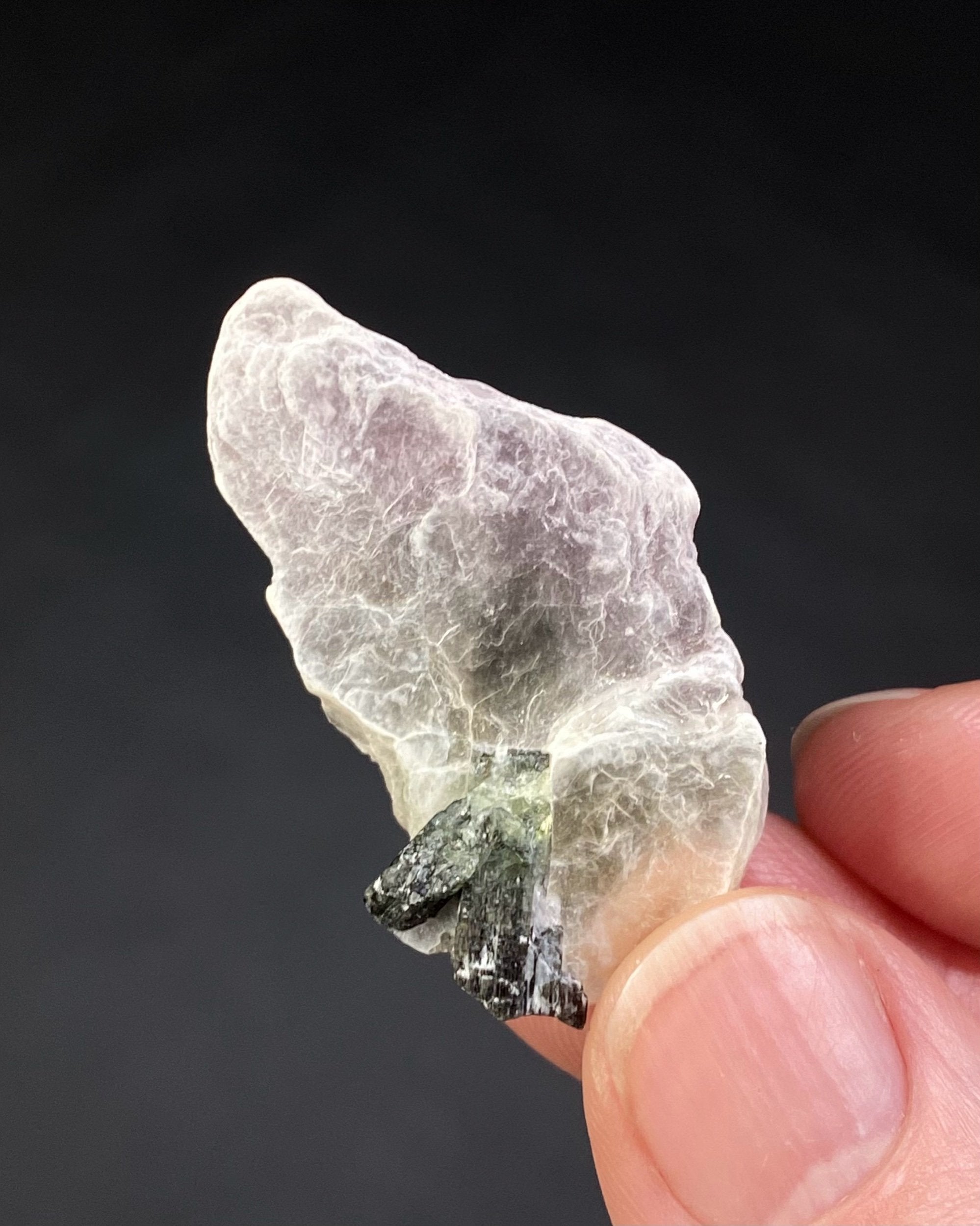 Light pink Lepidolite Leaf / Mica Book with Tourmaline