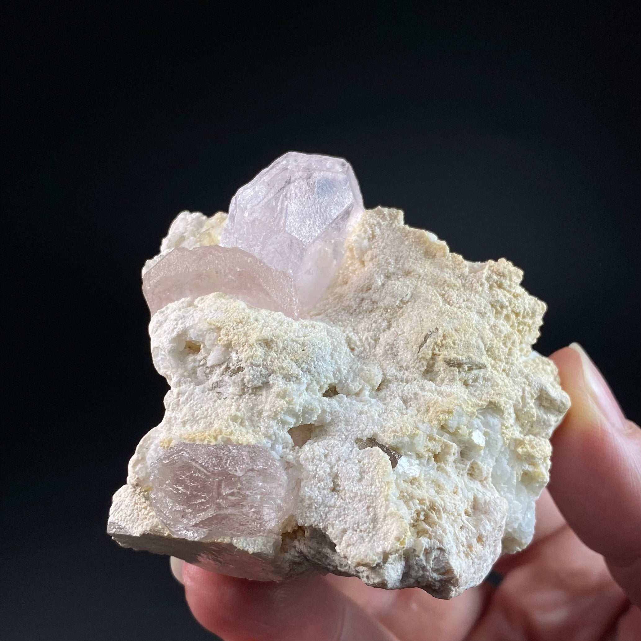 Beryl var. Morganite Crystals with Quartz, Feldspar & Mica