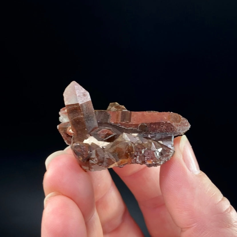 Red Hematite Quartz Crystal Specimen from Tourash, Morocco