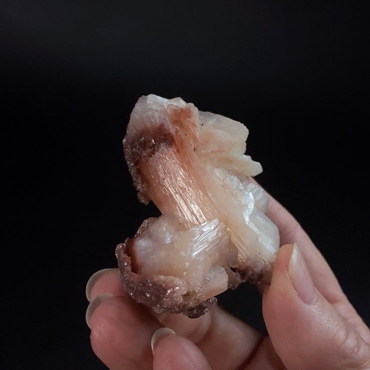 Peach and Red Hematite Stilbite Cluster, Maharashtra, India